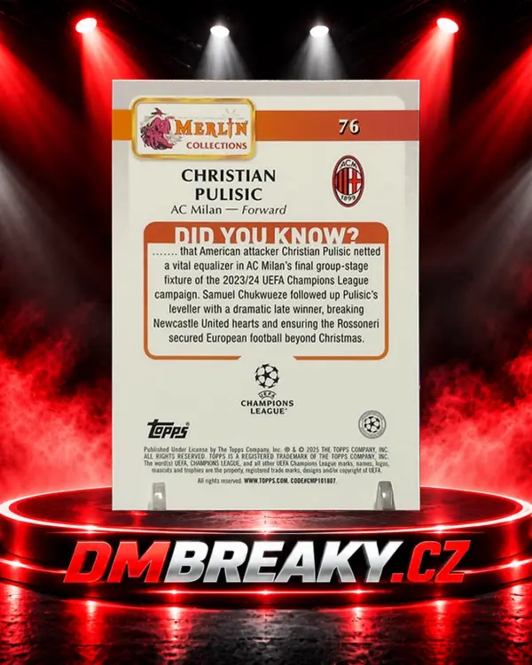 24/25 Topps Merlin UEFA - Christian Pulisic
