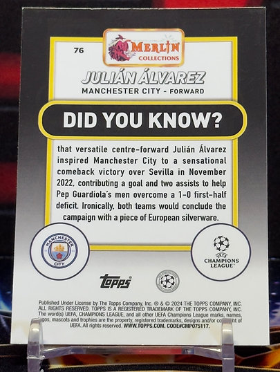23/24 Topps Merlin UEFA - Julián Álvarez