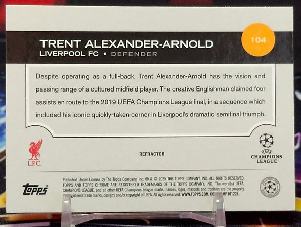 2025-2026 Topps chrome uefa club competitions - Trent Alexander-Arnold