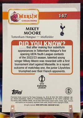 24/25 Topps Merlin uefa competitions - Mikey Moore