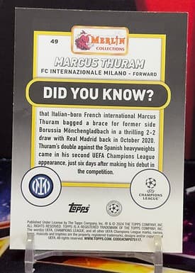 2022 - 2023 Topps Merlin UEFA Club Competitions - Marcus Thuram