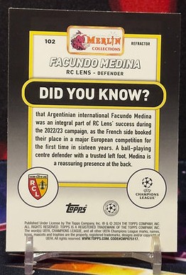 2023 - 2024 Topps Merlin UEFA Club Competitions - Facundo Medina