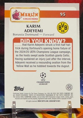 2024/25 Topps Merlin UEFA Club Competitions - Karim Adeyemi