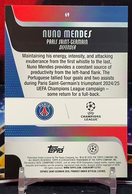 2025-2026 Topps uefa club competitions - Nuno Mendes
