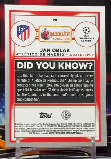 22/23 Topps Merlin UEFA - Jan Oblak
