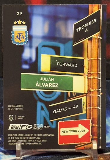 25/26 Topps Argentina team set - Julián Álvarez
