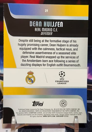 25/26 Topps UEFA Club Competitions - Dean Huijsen
