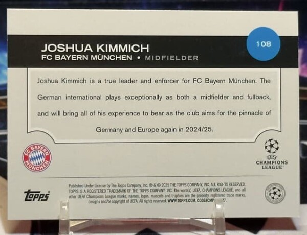 2025/26 Topps UEFA Club Competitions - Joshua Kimmich