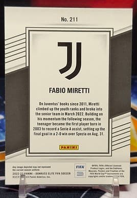2022-2023 Panini donruss elite fifa soccer - Fabio Miretti