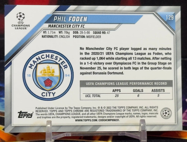 21/22 Topps Chrome UEFA - Phil Foden
