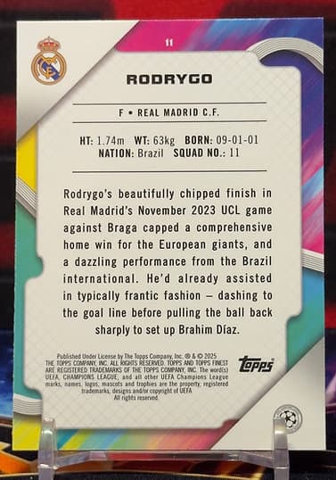 24/25 Topps finest uefa - Rodrygo