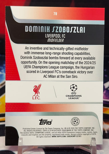 25/26 Topps uefa club competitions - Dominik Szoboszlai