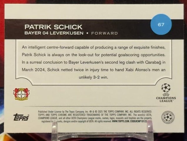 2024-25 Topps Chrome UEFA Club Competitions - Patrik Shick