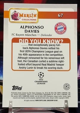 2024/25 Topps Merlin UEFA Club Competitions - Alphonso Davies