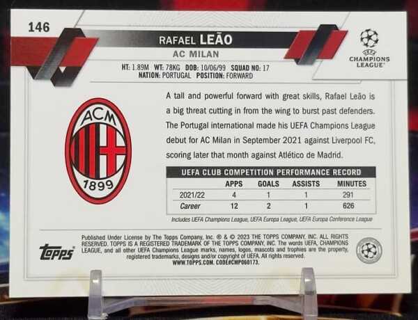 22/23 Topps Chrome UEFA - Rafael Leao