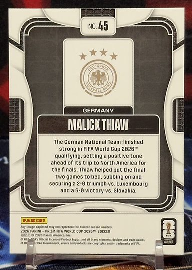 Panini Prizm FIFA World Cup 2026 - Malick Thiaw