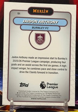 25/26 Topps Merlin Premier League - Jaidon Anthony