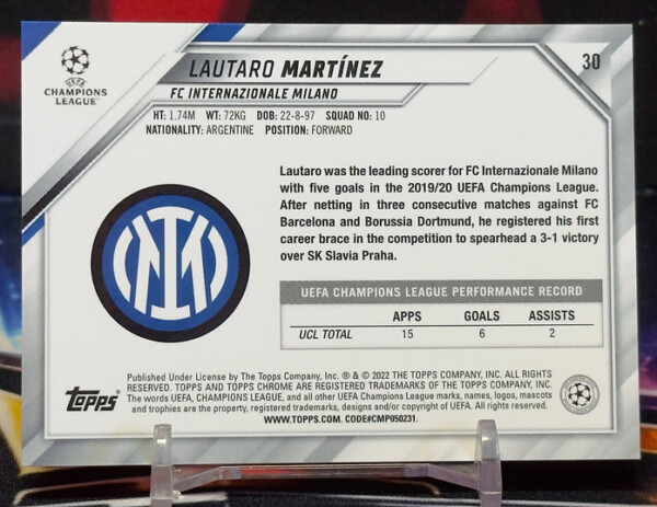 21/22 Topps Chrome UEFA - Lautaro Martínez