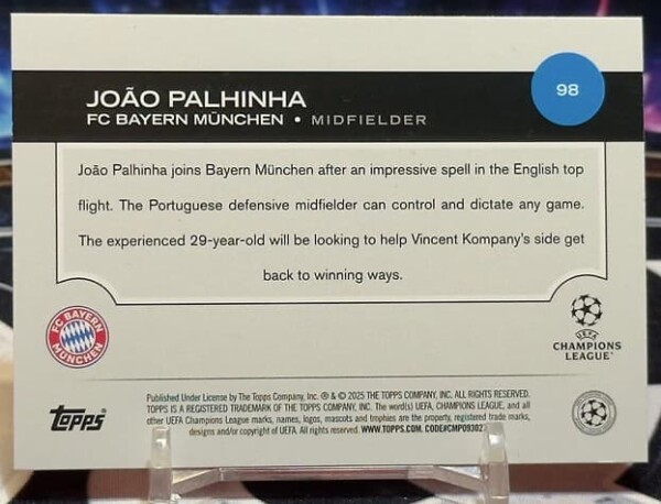 2025/26 Topps UEFA Club Competitions - Joao Palhinha