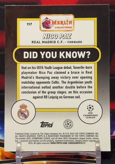 23/24 Topps merlin uefa - Nico Paz
