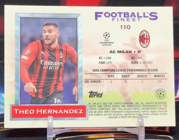 22/23 Topps Finest uefa – Theo Hernández