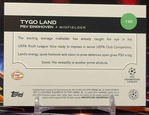 2025-26 Topps UEFA Club Competitions - Tygo Land