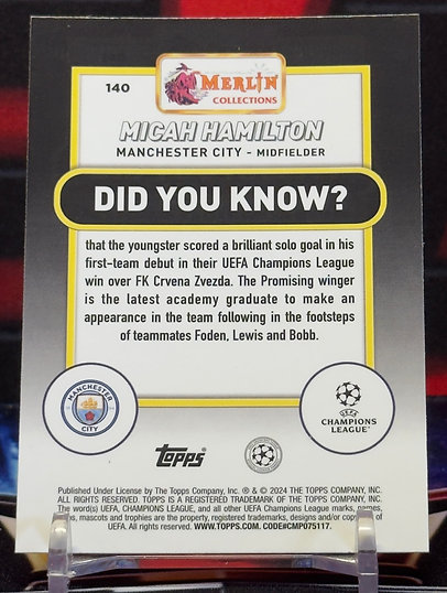 23/24 Topps Merlin UEFA - Micah Hamilton