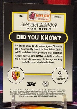 2023 - 2024 Topps Merlin UEFA Club Competitions - Ayanda Sishuba