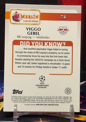2024-25 Topps Merlin UEFA Club Competitions - Viggo Gebel