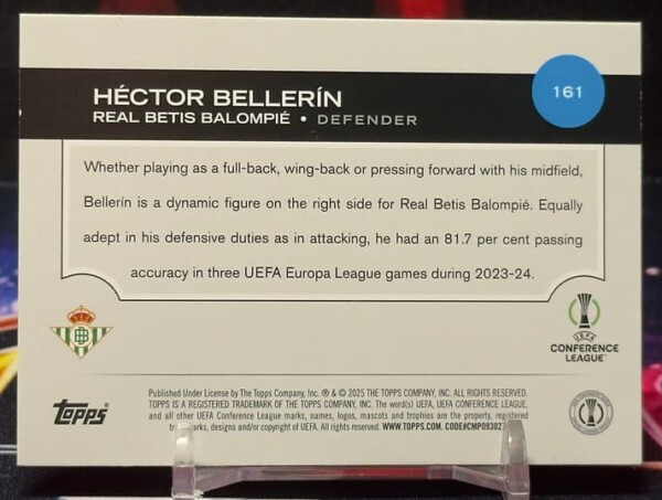 24/25 Topps UEFA Competitions - Héctor Bellerín
