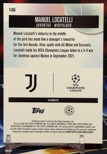 25/26 Topps Finest UEFA Club Competitions - Manuel Locatelli