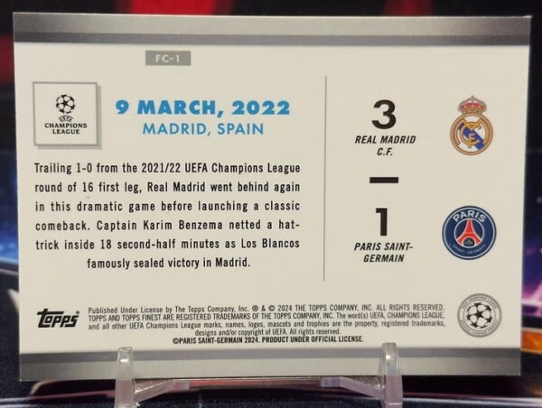 2023 Topps Finest road to uefa - comeback