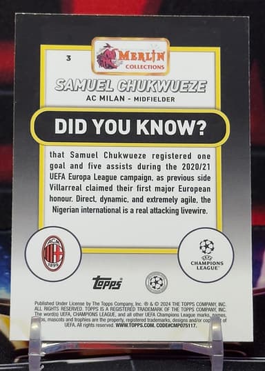 23/24 Topps Merlin UEFA - Samuel Chukwueze