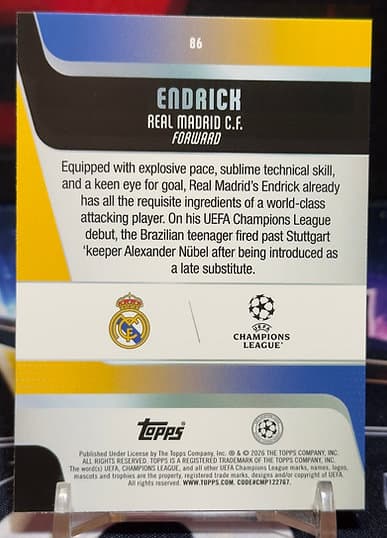 25/26 Topps UEFA Club Competitions - Endrick