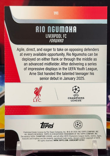 25/26 Topps uefa club competitions - Rio Ngumoha