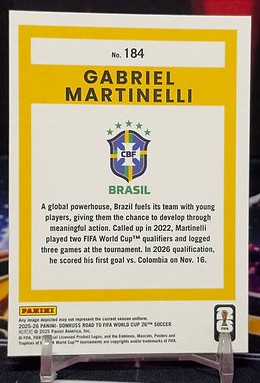 25/26 Panini donruss road to fifa world cup - Gabriel Martinelli