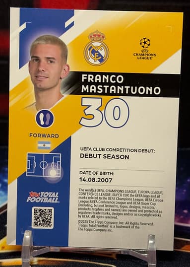 2025 Topps total football - Franco Mastantuono