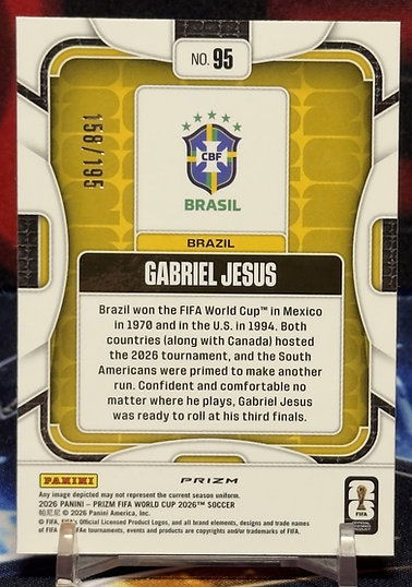 Panini Prizm FIFA World Cup 2026 - Gabriel Jesus