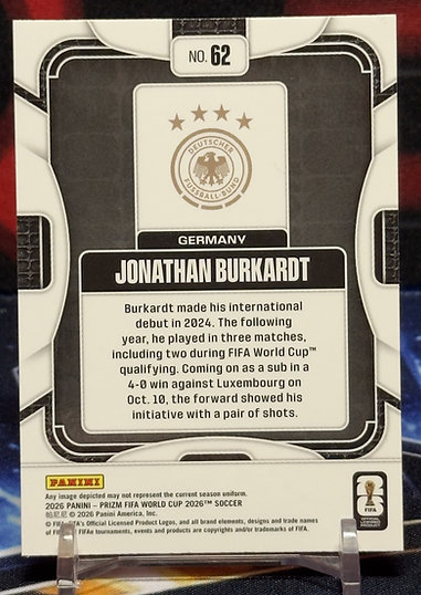Panini Prizm FIFA World Cup 2026 - Jonathan Burkardt