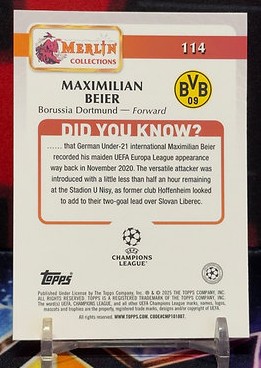 2024/25 Topps Merlin UEFA Club Competitions - Maximilian Beier