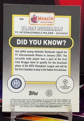 2022-2023 Topps Merlin UEFA Club Competitions - Tajon Buchanan