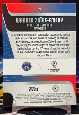 2025-2026 Topps uefa club competitions -Warren Zaire Emery