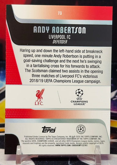 25/26 Topps uefa club competitions - Andy Robertson