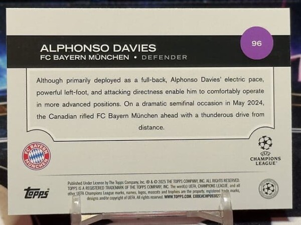2025/26 Topps UEFA Club Competitions - Alphonso Davies