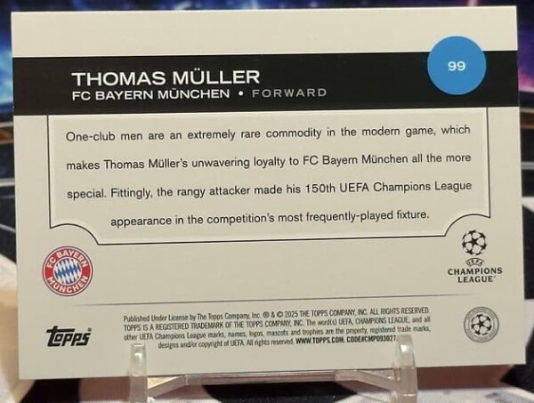 2025/26 Topps UEFA Club Competitions - Thomas Muller
