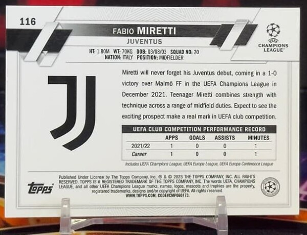 2022-2023 Topps Chrome UEFA Club Competitions - Fabio Miretti