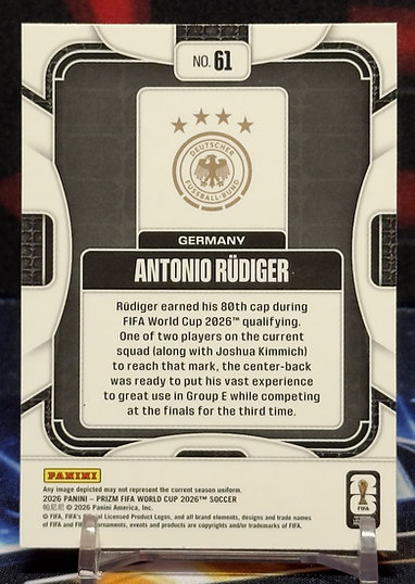 Panini Prizm FIFA World Cup 2026 - Antonio Rudiger