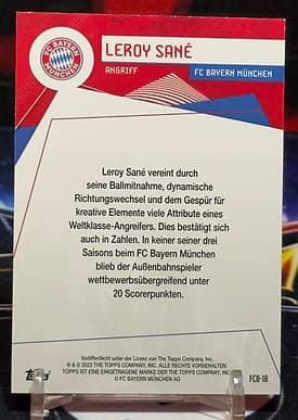 2023 Topps FC Bayern München Team Set - Leroy Sané