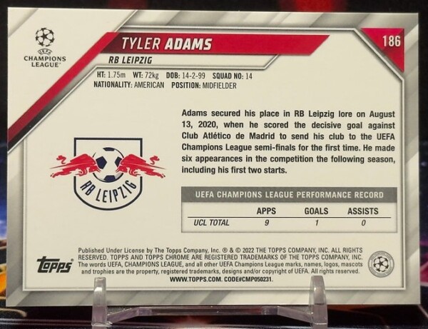 2021-22 Topps Chrome UEFA Champions League - Tyler Adams
