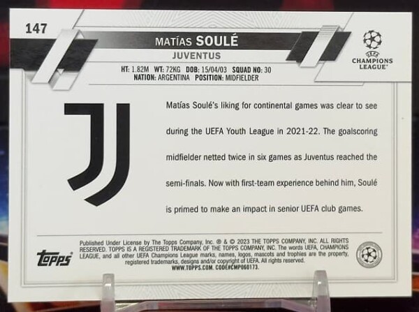 2022-2023 Topps Chrome UEFA Club Competitions - Matías Soulé